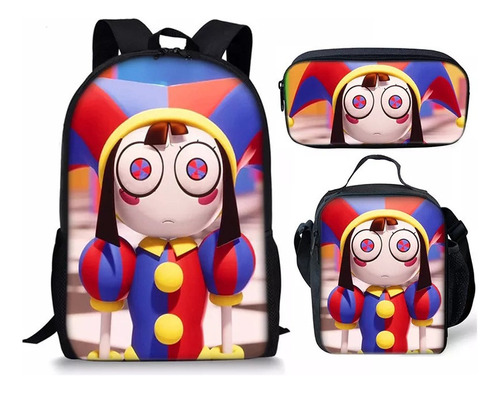 Conjunto De 3 Mochilas Escolares De Circo Digital Mágico Cor 19