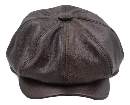 Yosang Moda Hombres Cuero Clásico 8 Panel Gatsby Newsboy Ivy