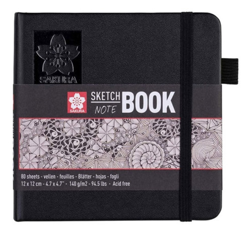  Sakura Sketchbook Hojas Blanco Crema 80 hojas  lisas 1 materias unidad x 1 12cm x 12cm sketchbook note