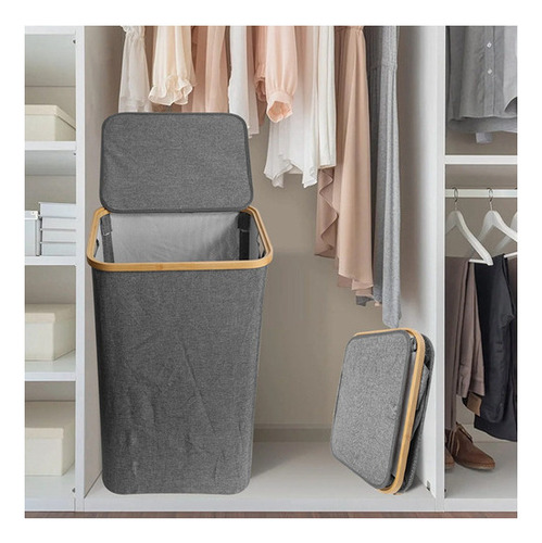 Cesta De Bambú Para Ropa Sucia Con Tapa.