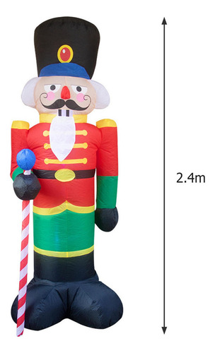 Cascanueces Inflable Navideño De 8 Pies Con 3 Luces Led