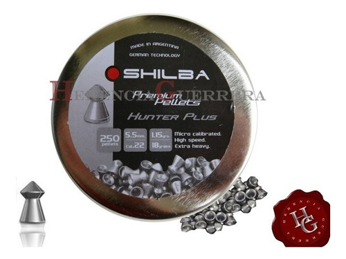 Imagen 3 de 7 de Balines Shilba Hunter Plus 5.5mm 250uds 18 Grain
