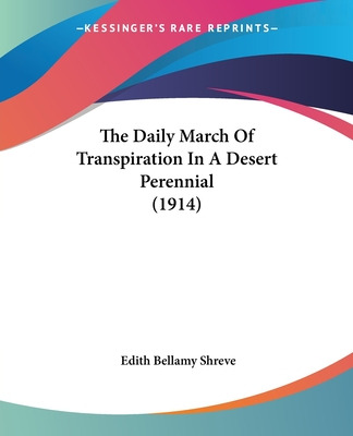 Libro The Daily March Of Transpiration In A Desert Perenn...