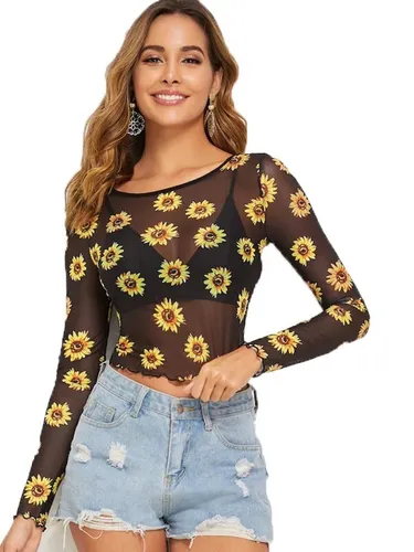 Blusas de girasoles de moda sale