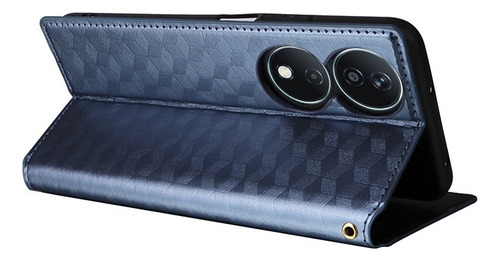 ~ For Honor X7b Cubic Patterned Pu Wallet Card Holder Case