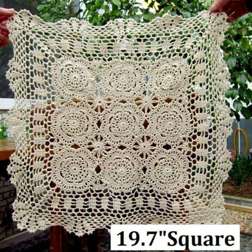 Mantel De Mesa Table Runner, De Ganchillo, Encaje, Funda De