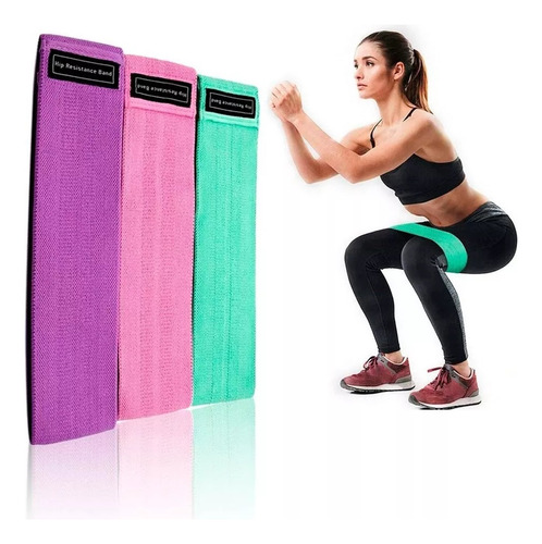 Bandas Elásticas Ligas De Resistencia Ejercicio Gym Color Verde Claro/lila/rosa