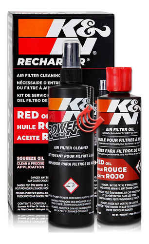 Kit Power Kleen + Óleo Lubrificante Vermelho Filtro Ar K&n