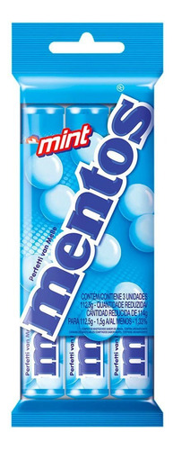 Bala de Menta Mentos 112,5g com 3 unidades