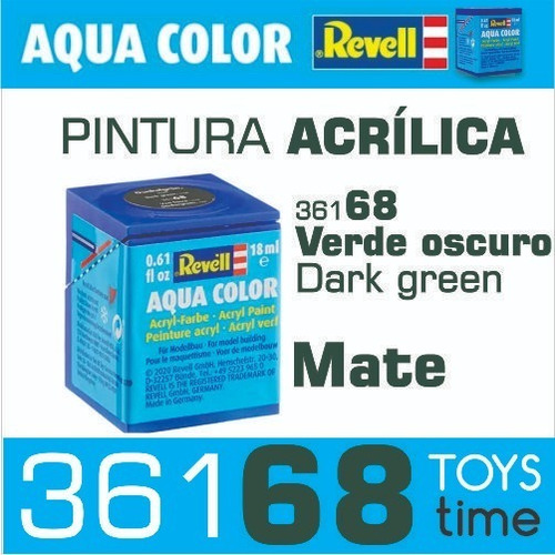 Pintura Revell Acrílica Mate Color 361 68 Verde Oscuro