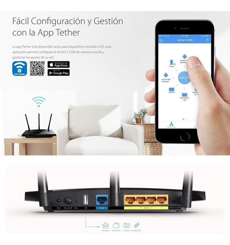 Tp-link, Router Gigabit Wifi Dual Band Ac1200, Archer C1200