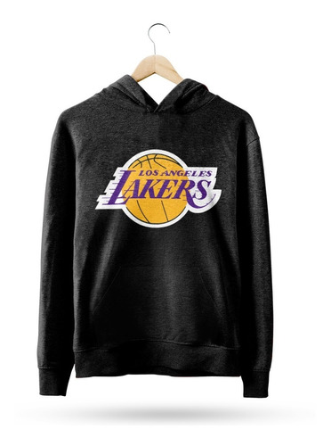  Buzo Canguro Nba Los Angeles Lakers Logo Vintage Negro