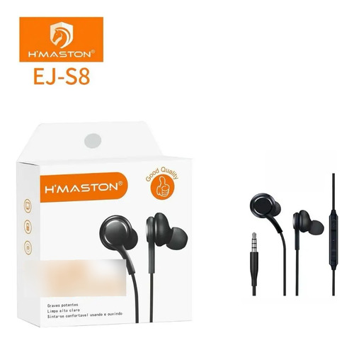 Fone De Ouvido Intra-auricular Com Fio 1.2 Metros Original Preto