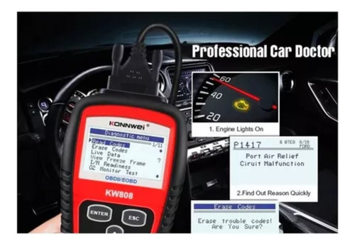Escaner Scanner Auto Automotriz Obd2 Obdii Konnwei Kw808