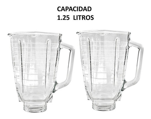 Imagen 2 de 4 de Vasos De Vidrio Original Para Licuadora Oster 2pzas C/envío
