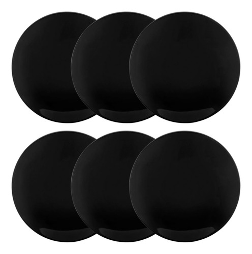 Plato Postre 21 Cm Cerámica Oxford Coup Black 6 Unidades Color Negro Liso
