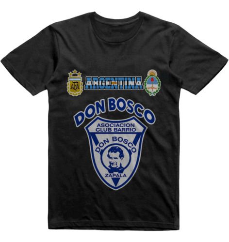 Remera Algodon Negra Asociación Club Barrio Don Bosco