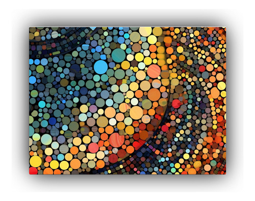 60x40cm Cuadro Abstracto Con Círculos En Mosaico Flores