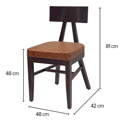 Silla Rouss Madera De Haya Con Asiento Tapizado Marca Durex