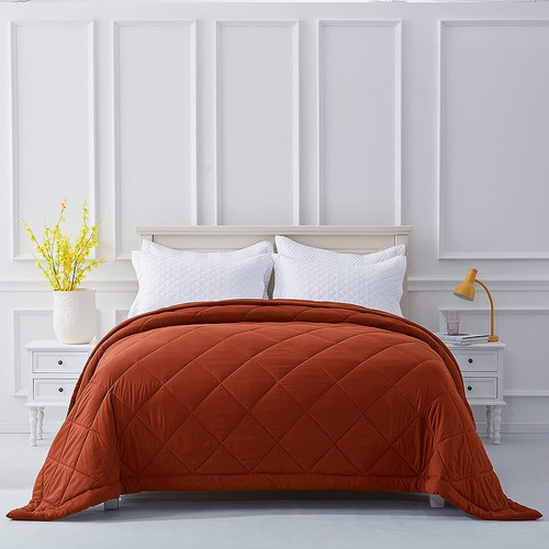 Sunstyle Home Quilt Queen Rust Lightweight Edredón Reversibl