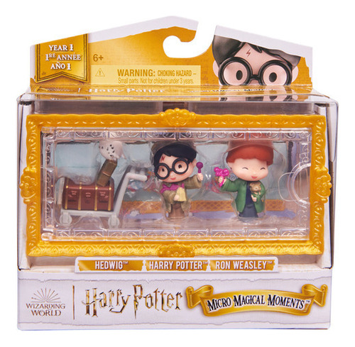 Wizarding World, Micro Figuras Harry, Ron Y Hedwig