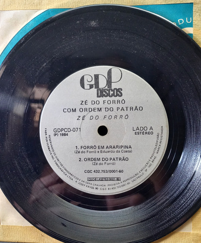 Compacto... Zé Do Forró... Forró Em Araripina...1984... (Usado)