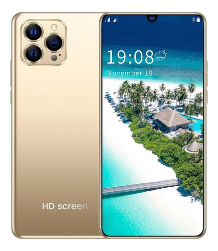 Teléfono Inteligente Android Barato I12pro 6.26 Pulgadas Dorado Ram16gb Y Rom 1tb