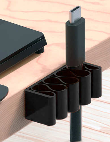Organizador Escritorio 4 Cables Pack X2 Unidades Setealo Negro