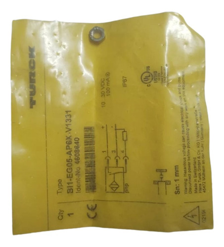 Turck Bi1-eg05-ap6x-v1331 Sensor Inductivo Nuevo.
