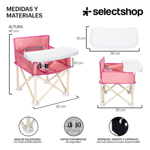 ..periquera Para Bebe Portatil Plegable Silla Comer Ajustabl