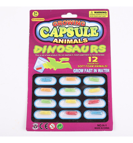 Cápsula De Expansión Para Dinosaurios Con Agua De Burbujas T