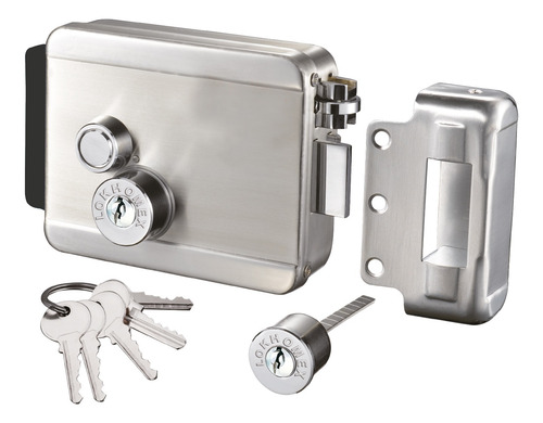 Cerradura Eléctrica Acro Inoxidable Con Botón-5 Llave Normal Satinado