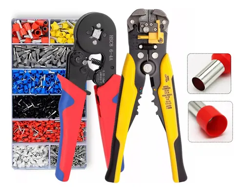 comprar Alicate Crimpar Terminal + Decapador Fios+ Kit Ilhós Tubular