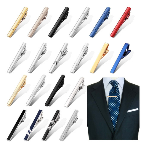 Juego De 20 Clips Clásicos Para Corbata Regular, Para Bodas