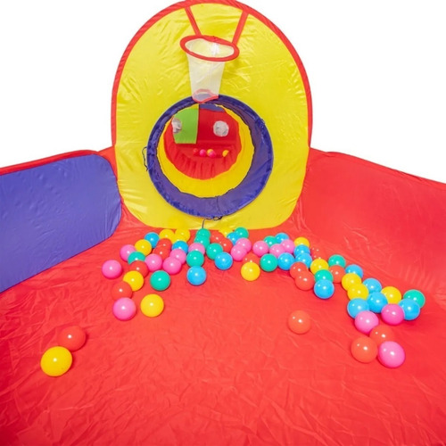 Imagen 4 de 9 de Carpa Pelotero Castillo Autoarmable Con Tunel + 100 Pelotita