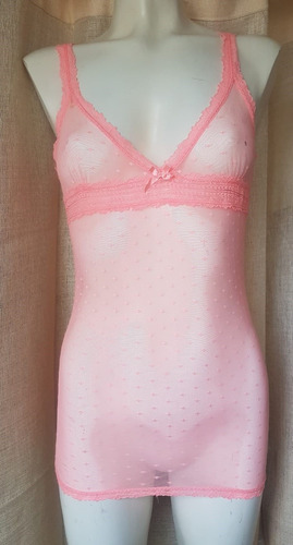 Baby Doll Intima Parisien Rosado Con Transparencias ( Ambar)