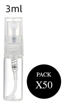 Vaporizador Vidrio Decant Muestra Perfume Frasco 3 Ml X50 Un Transparente