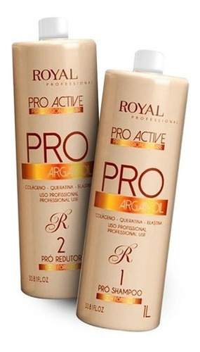 Imagem 1 de 5 de Progressiva Definitiva Royal Pro Argan Cabelos 100% Liso 