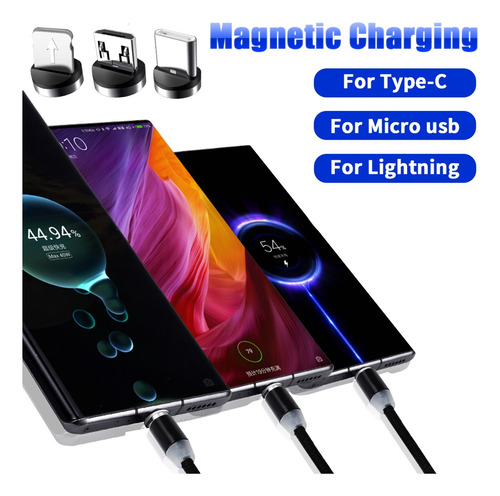 Cable Magnético De Carga Rápida Usb Para Dispositivos Androi