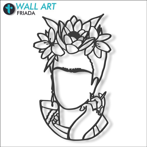Imagen 1 de 6 de Cuadro Decorativo En Madera Calada Frida Mural