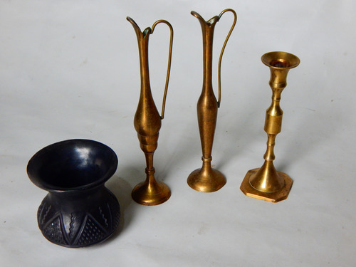 Floreros De Bronce Y Ceramica 