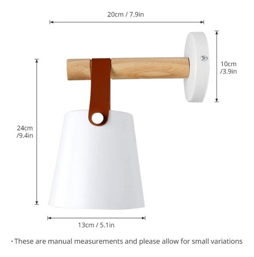 . 2pcs Lámpara De Pared Madera Nórdica Apliques De Pared E27