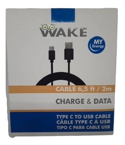 Cable Usb Wake 2mts Tipo C Carga Rapida Gama Alta Tienda Vir
