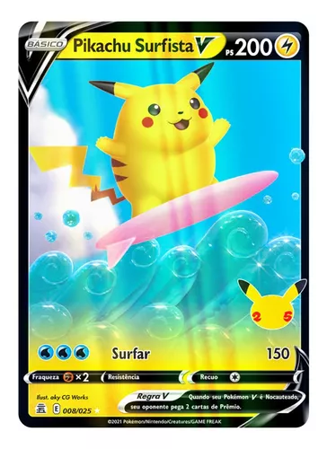 Carta Pokémon Pikachu Surfista Vmax Celebrações