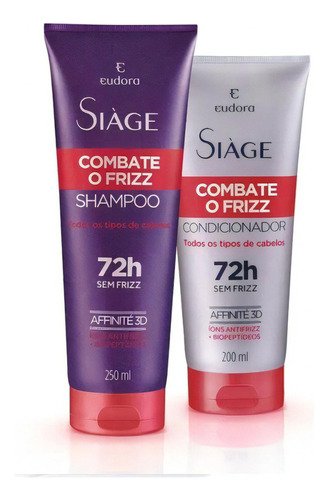  Kit Siage Combate O Frizz Shampoo 250ml+condicionador 200ml