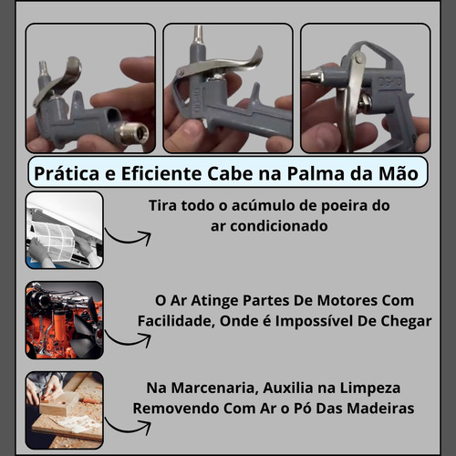 Pistola De Limpeza Ar Comprimido Gatilho 1/4 Corpo Alumínio
