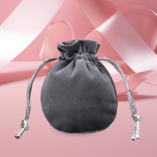 Bolsa Organizadora De Joias Com Cinza Escuro 7,5x9,5cm