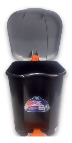 Lixeira Plástica C/ Pedal Desmontada Cozinha 42cm 21lts 3uni