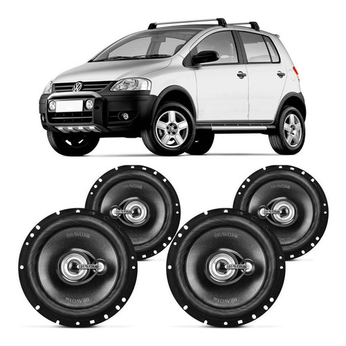 Kit Alto Falante Vw Crossfox 2003 A 2007 Bravox 240w Rms