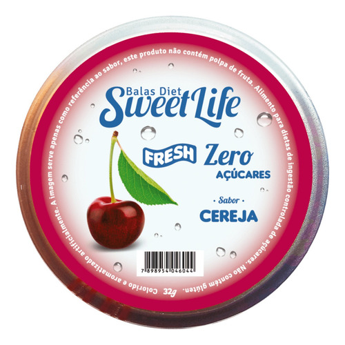 Bala Diet Sweet Life Cereja 32g (display Com 6 Latas) Kit